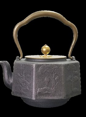 博古架茶柜d中式茶壶铁壶茶室茶馆高档复古摆件铸铁壶烧水壶煮茶