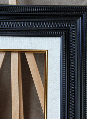 黑色画框油画框实木外框定做20寸Ia4相框装饰框素描水彩框