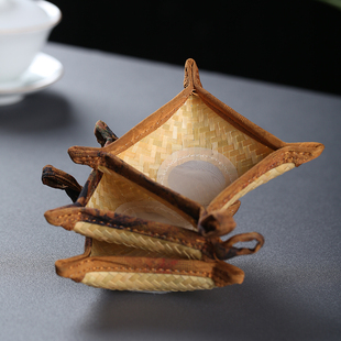 手工竹编藤编茶漏滤茶器公道杯茶叶滤茶器香云纱过S滤网茶具泡茶