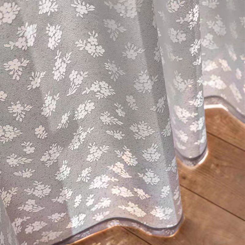 田园风透光不e透人加厚镂空窗帘纱轻奢高档窗纱小清新花朵白色纱