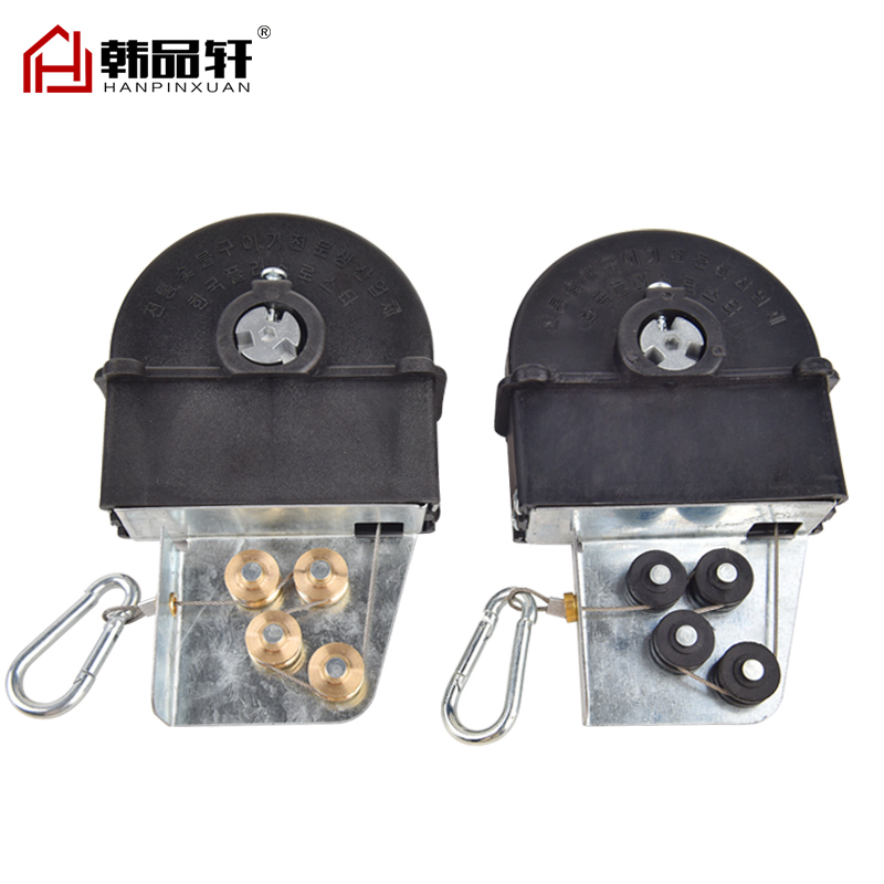 上排烟烟管配件j拉丝盒拉线盒升降弹簧盒四滑轮伸缩钢丝绳烤肉店