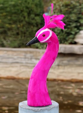 仿真孔雀头模型摆件开业花篮花艺摆盘装I饰真羽毛摆件餐厅餐桌摆