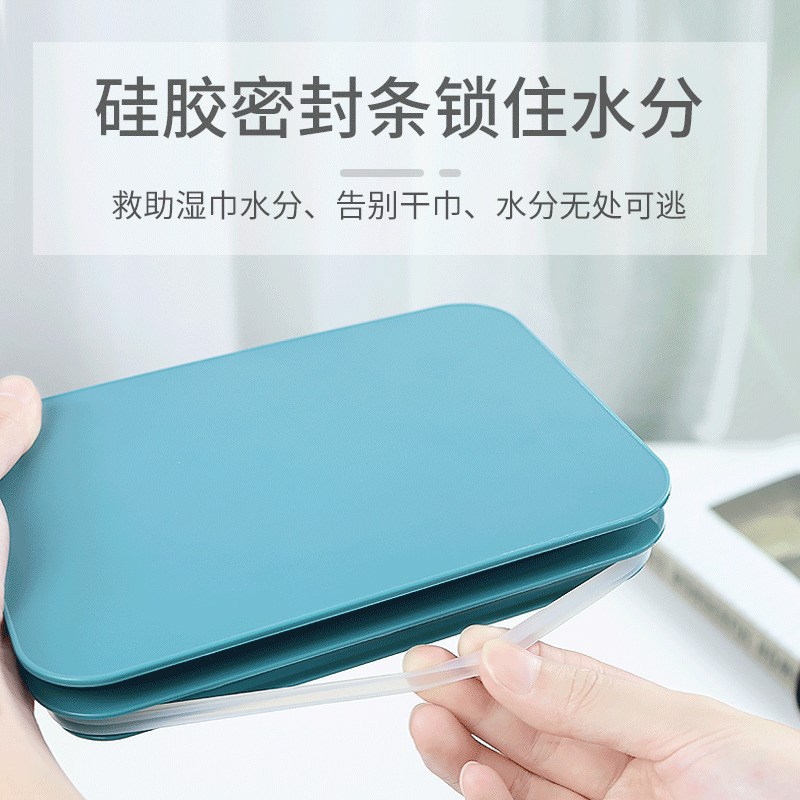 大号湿纸巾盒f带盖 家用客厅卫生间厕所收纳盒 车载塑料抽纸盒