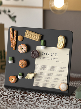 桌面磁吸展示板台式磁吸小黑板金属板办公室工位展示板磁吸小黑板磁吸提醒立式备忘录小黑板小白板留言板立式