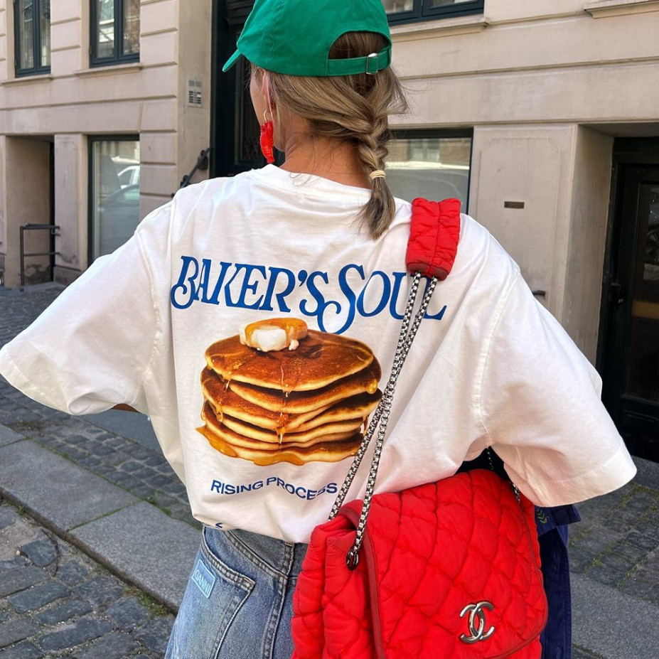 ADC-FZ小众定制欧美风2025新款ins风千层饼印花短袖女T恤上衣半袖