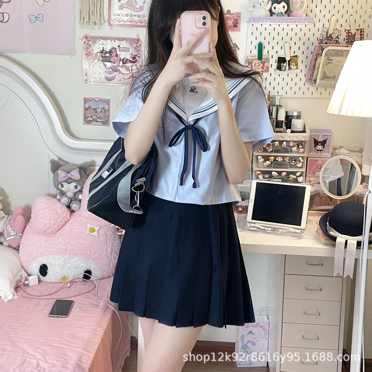 喵太JK水手服水蓝色制服日系学院