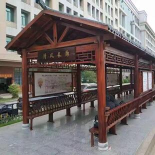 实木走廊休闲长廊走廊仿古户外长廊古建文化长廊庭院别墅风雨连廊