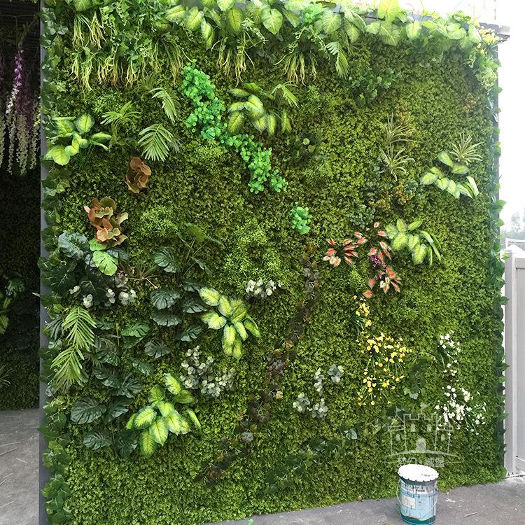仿真植物墙背景墙门头店招牌装饰花墙绿色塑料假花尤加利绿植墙