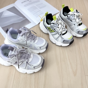 2026春季新款男女童老爹鞋双网透气时尚百搭潮流运动老爹鞋魔术贴