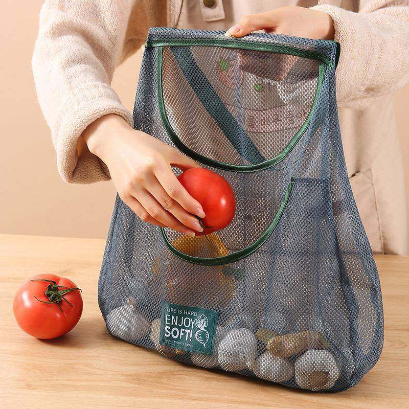 果蔬收纳挂袋多功能厨房壁挂式葱姜蒜果蔬收纳网袋手提透气蔬菜袋,居家布艺,挂袋,淘宝优惠券,粉丝福利购,淘宝优惠卷