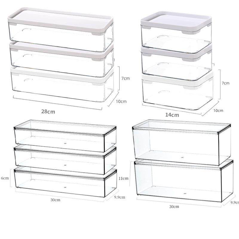 桌面收纳盒亚克力透明窄长带盖文具笔素材手账贴纸便签杂物储物盒,收纳整理,首饰盒,淘宝优惠券,粉丝福利购,淘宝优惠卷