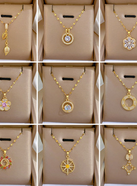 【钛钢】灵动项链女铜微镶真金电镀简洁Ins网红精致锁骨链脖链