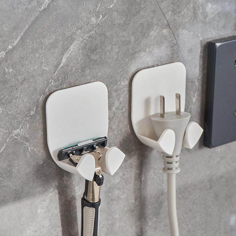 电源插头支架挂钩厨房墙壁强力粘贴电器插头创意收纳挂钩粘钩