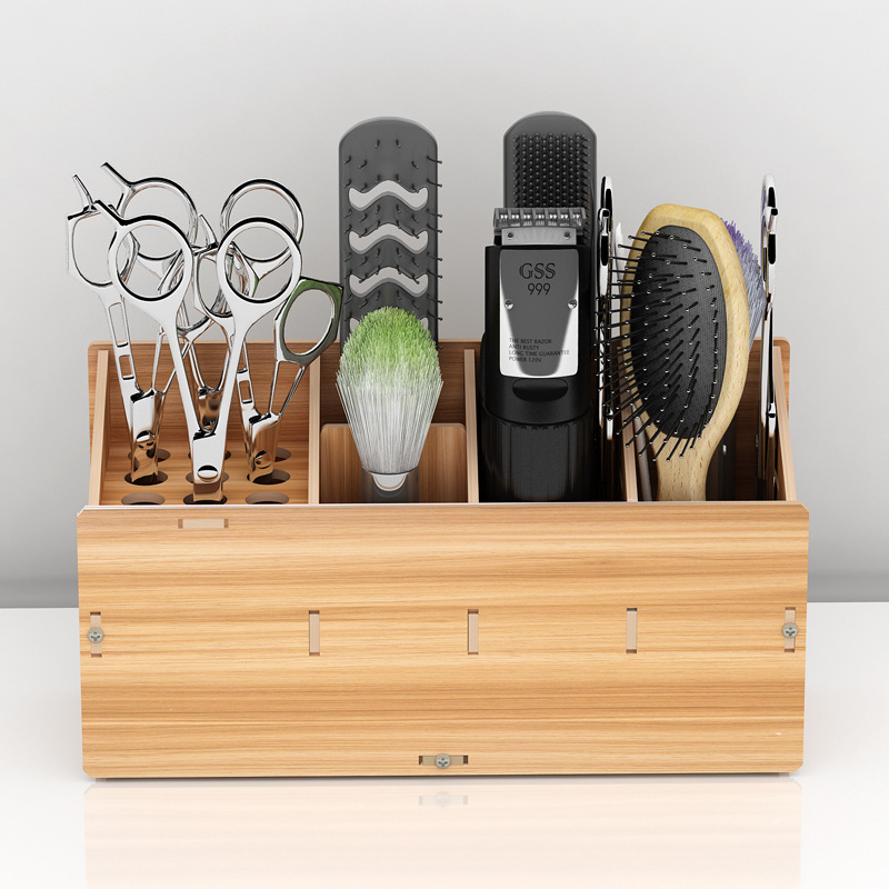 美发工具收纳盒剪刀防滑插座架理发店发型师创意桌面置物架华庚