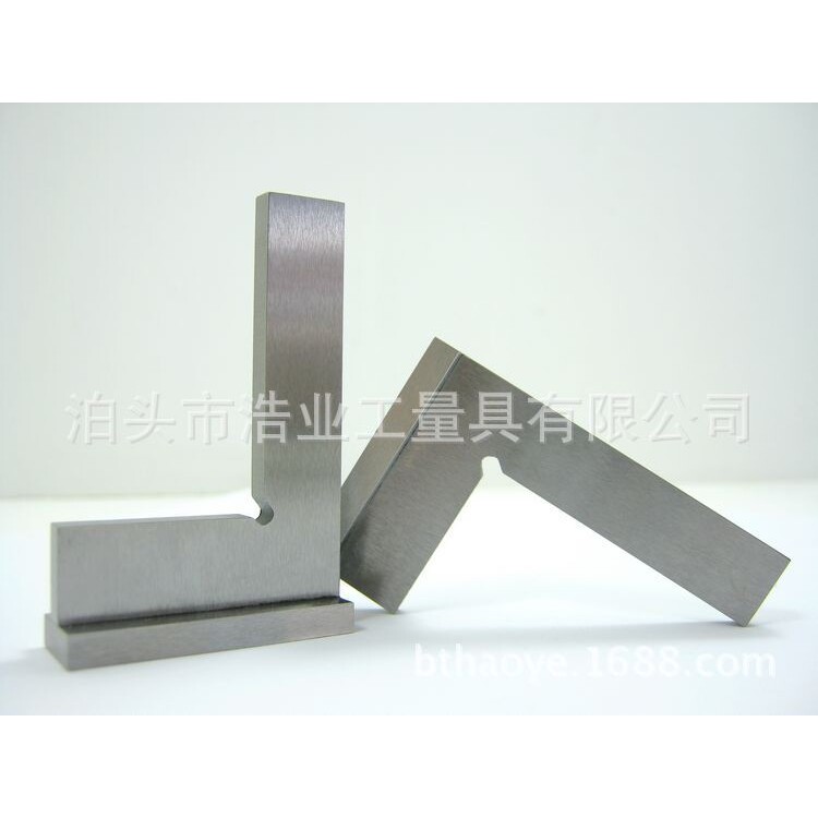 0级平口型直角尺 内外90度带座 150x100mm 45号中碳钢 DIN875标准