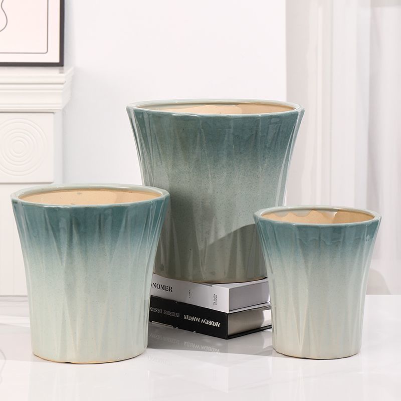 新款家用陶瓷花盆简约大口径落地发财树绿植君子兰盆栽一件起批