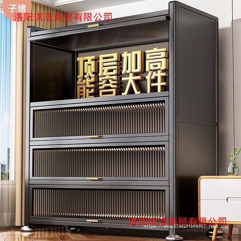 新款家用厨房厨柜储物柜落地多层可移动碗柜带轮厨房橱柜置物架