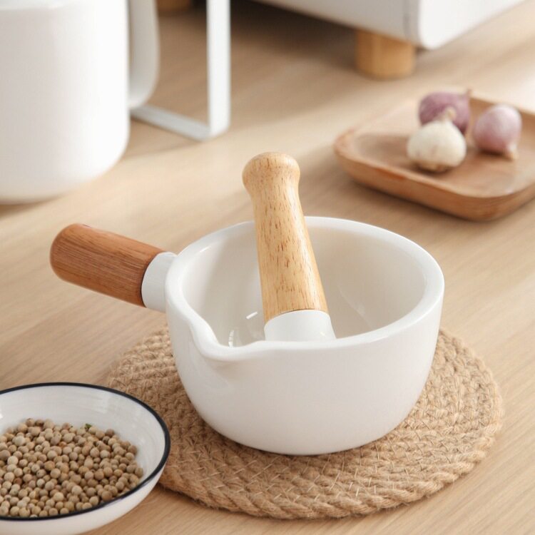 擂钵湘菜擂茄子擂辣椒皮蛋擂茶陶瓷捣碎罐捣蒜臼子手动研磨器