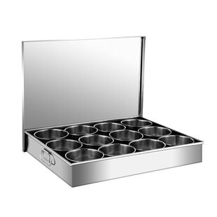 304不锈钢调料盒商用餐饮厨房调味罐套装家用摆摊收纳盒一体多格