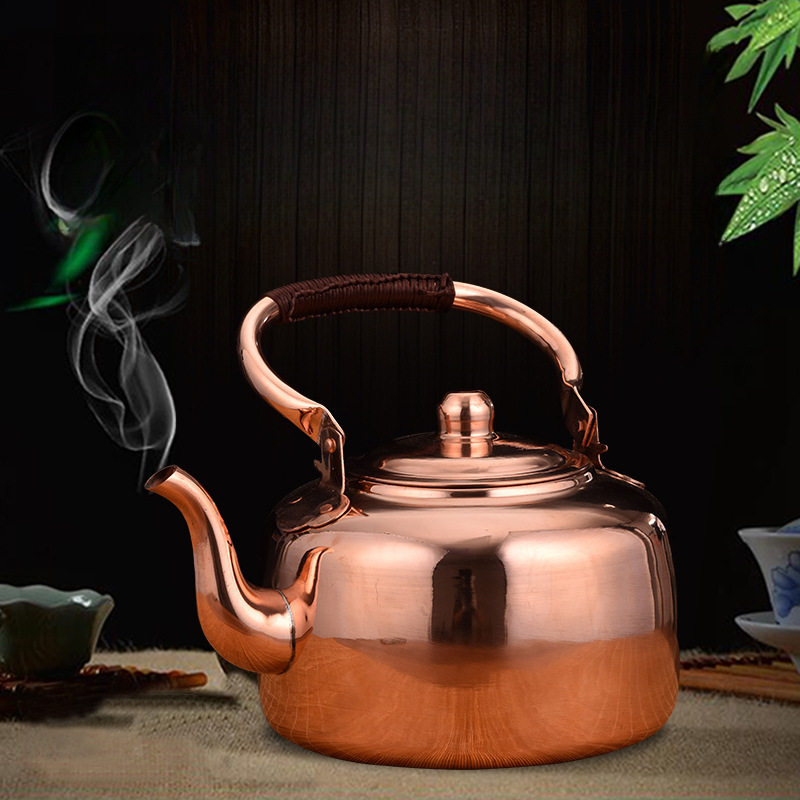 铜壶烧水壶纯铜纯紫铜铜茶壶手工烧水铜壶加汤壶黄铜大号加厚无