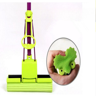 妙洁拖把头通用滚轮胶棉插入式海绵拖把头免手洗拖布吸水家用枫拓