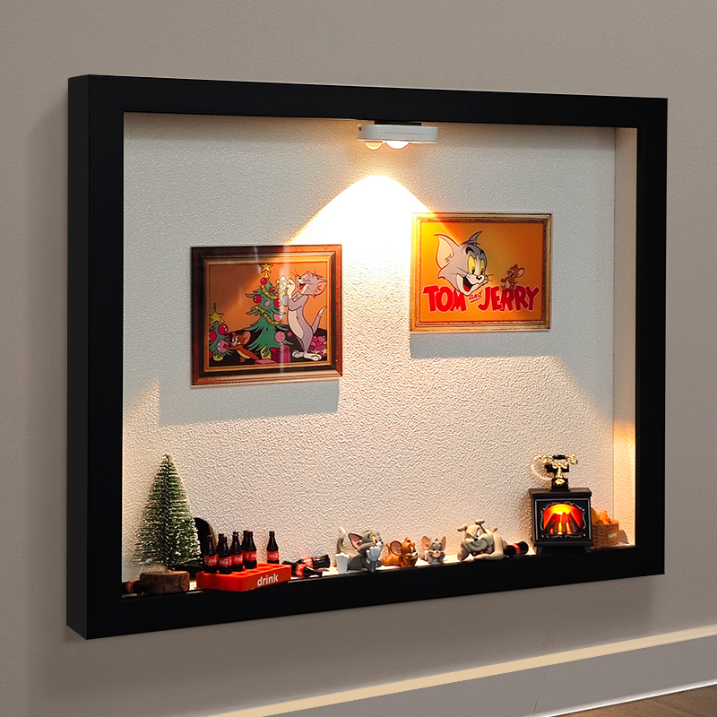 2025新款弱电箱装饰画猫和老鼠网线盒遮挡3d微景观磁吸电表箱挂画