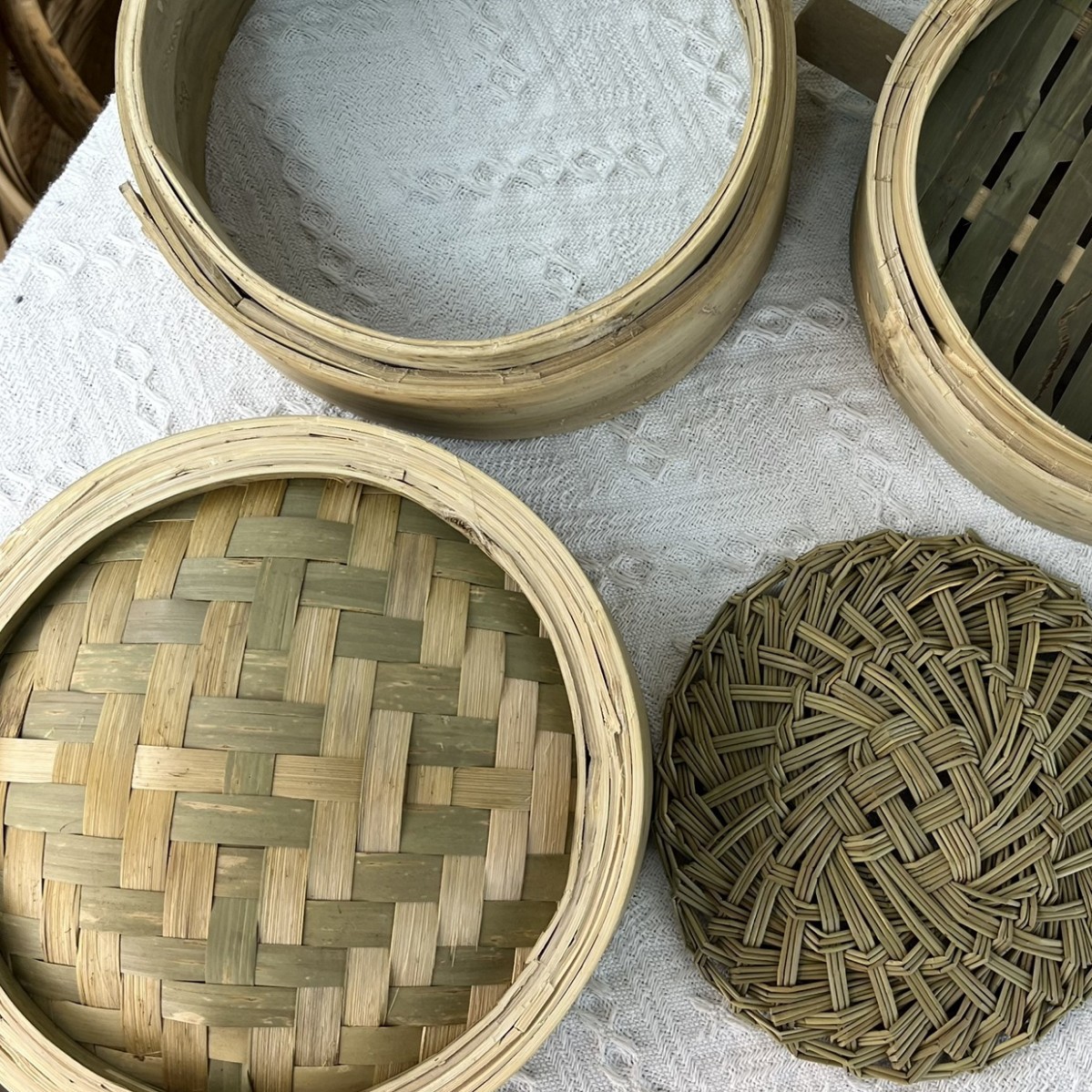 蒸屉家用纯手工全青皮无胶水竹制竹编田园小笼包加深竹笼屉蒸笼