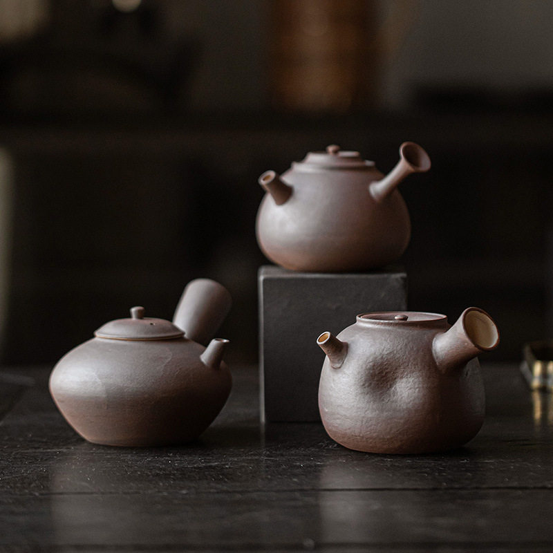 可壶功夫茶具围炉侧可煮茶家用把煮茶壶日式加热陶泥煮陶瓷无