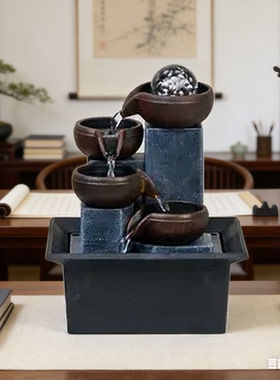 带水的摆件办公桌摆件男士高档家庭摆件饰品客厅艺术摆件高级轻奢