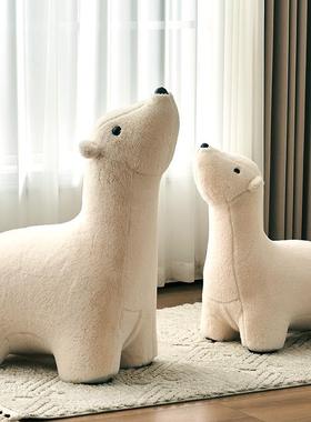 北极熊大型落地摆件新家儿童房客厅装饰创意动物坐凳乔迁搬家礼物