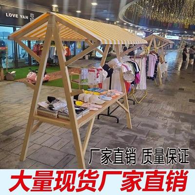 防腐木小吃车集市摊位展示架景区超市花车烧鸟推车商场移动售卖车