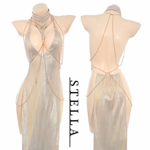 STELLA日系二次元原创月光鎏金修女风 cosplay 头纱高叉裙漫展服