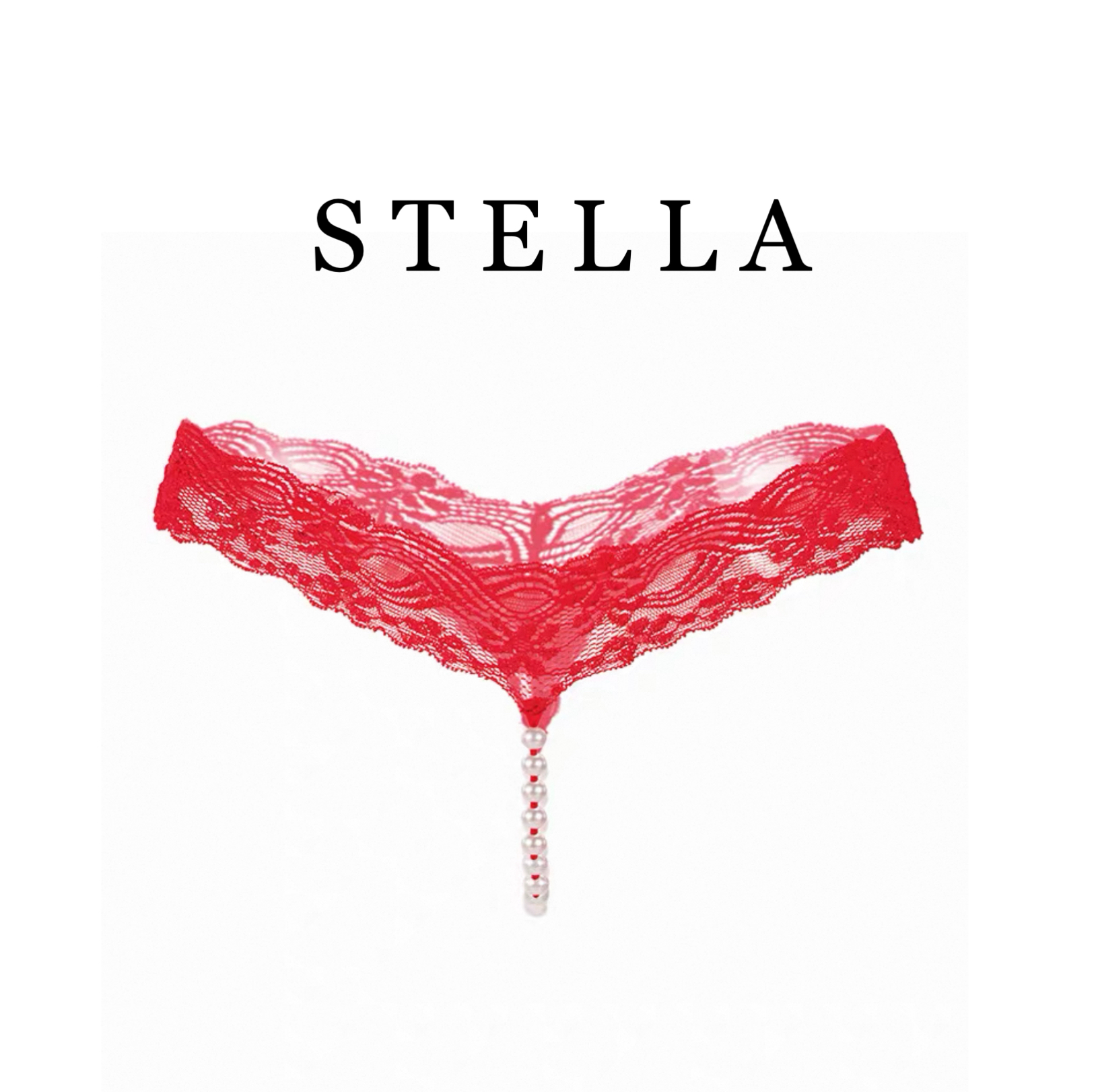 STELLA新款2025款纯欲透感珍珠内裤女蕾丝丁字裤御姐性感内裤