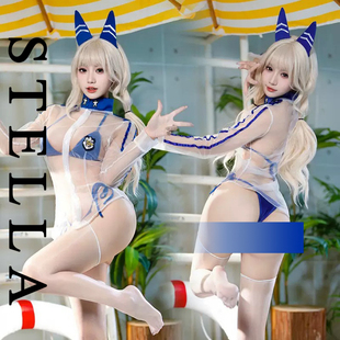 STELLA原创胜利女神妮姬性感三点透视夏日泳装cosplay比基尼制服