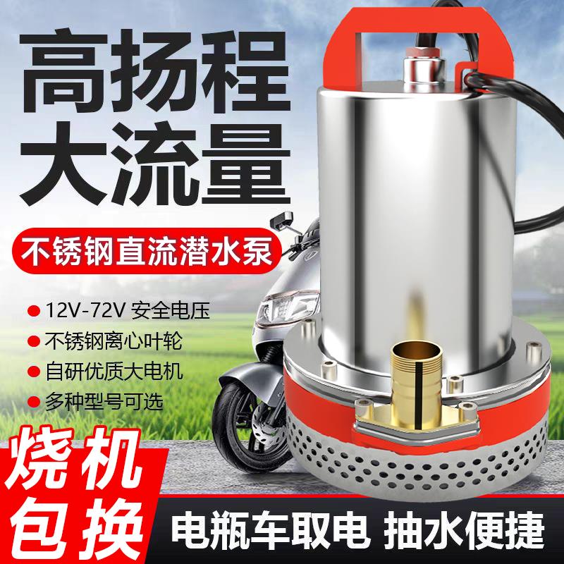 直流潜水泵电动车抽水泵小型家用农用12V48V60V72V伏电动车抽水机
