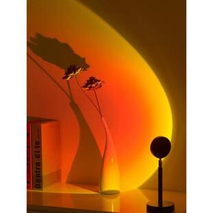 氛围夕阳灯日落灯拍照摄影艺术黄昏日不落地网红落日灯投影玻璃灯