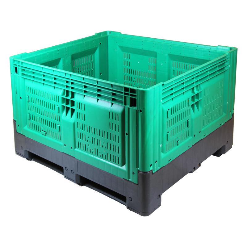 厂家塑料水果箱大号折叠式卡板箱可堆叠周转箱工业物流仓储箱