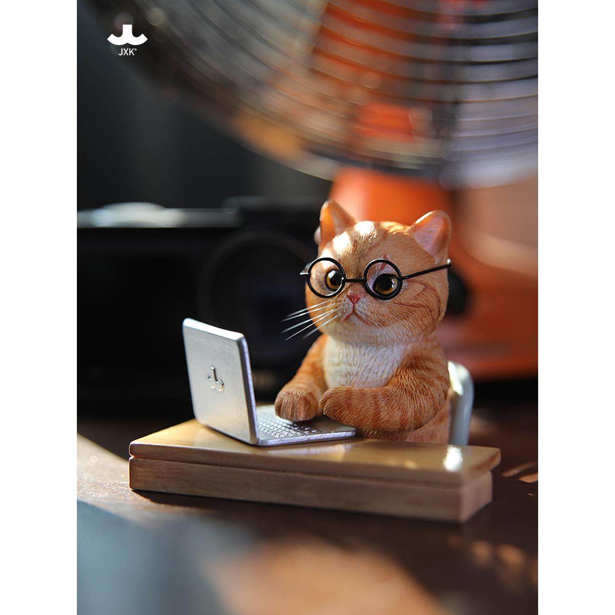 JXK 摸鱼猫咪橘猫周边雕像工作手办彷真动物模型办公桌面摆件礼物,模玩/动漫/周边/娃圈三坑/桌游,手办/手办景品,淘宝优惠券,粉丝福利购,淘宝优惠卷