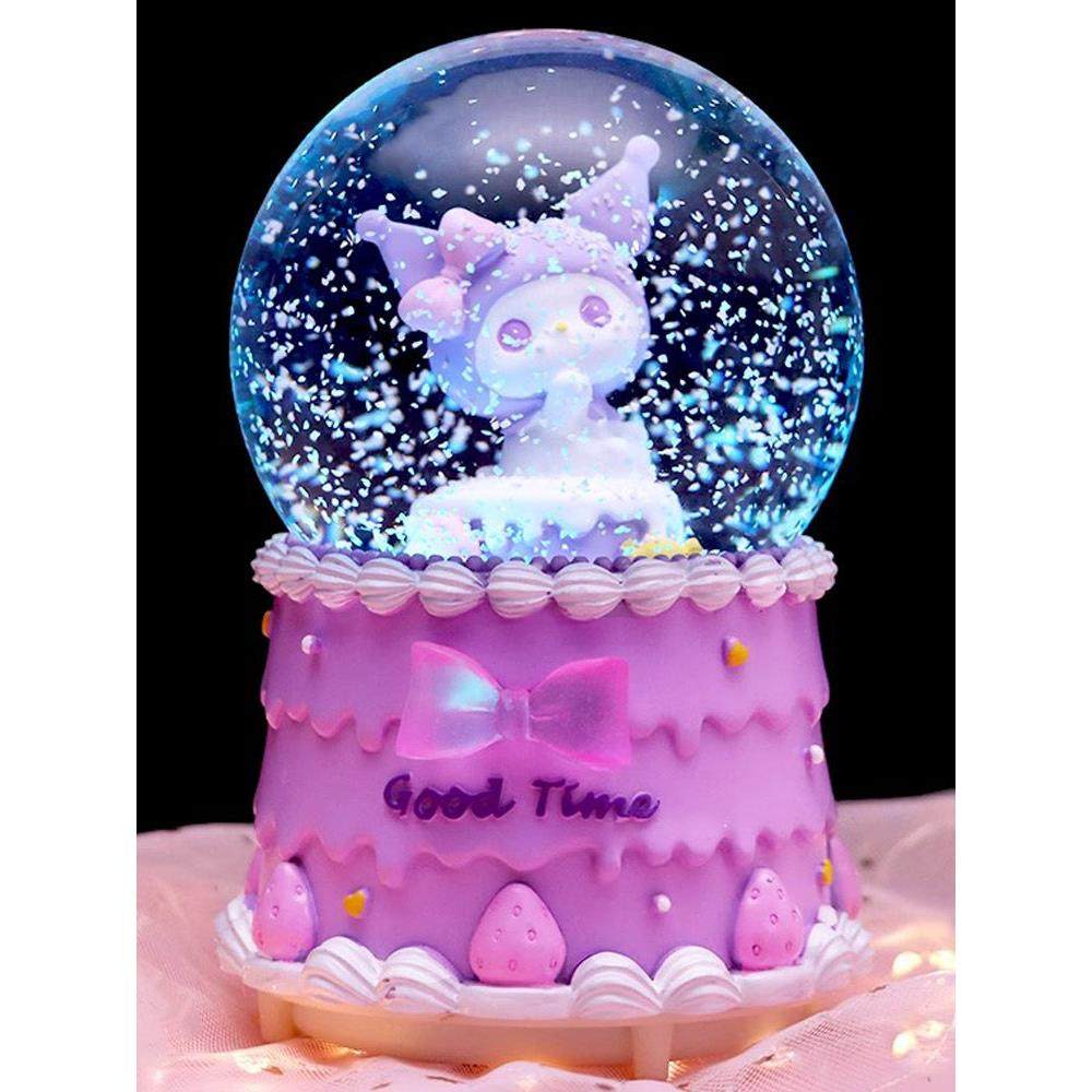 玉桂狗水晶球音乐盒彩灯旋转库洛米八音盒少女心儿童女孩生日礼物,家居饰品,音乐盒,淘宝优惠券,粉丝福利购,淘宝优惠卷