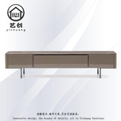 意式 轻奢电视柜现代简约别墅客厅小户型不锈钢落地柜储物烤漆柜子