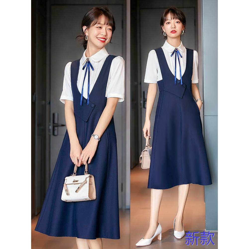 幼儿园老师园服工作春秋幼师教师服女面试连衣裙职业两件套装新款