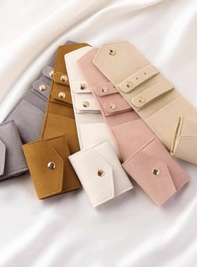 新款软超纤皮首饰包时尚柔迷你包包珠宝饰品袋旅行配件首饰收纳包