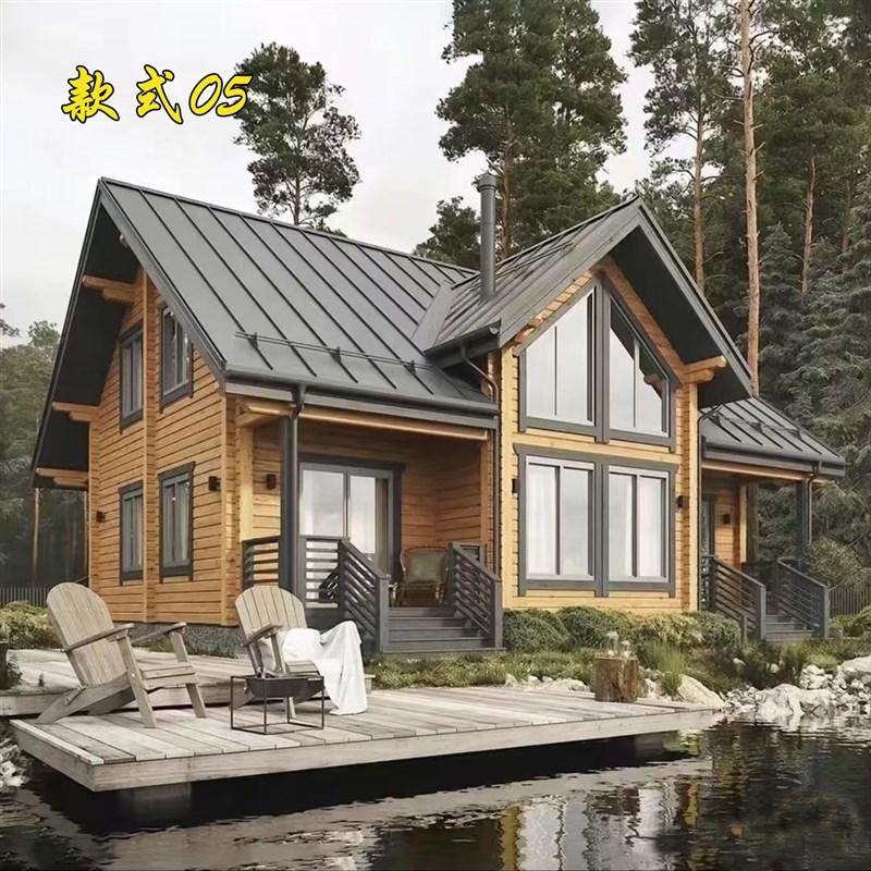 速发复古合成木木屋 可移动户外小屋 乡村田园风尺寸