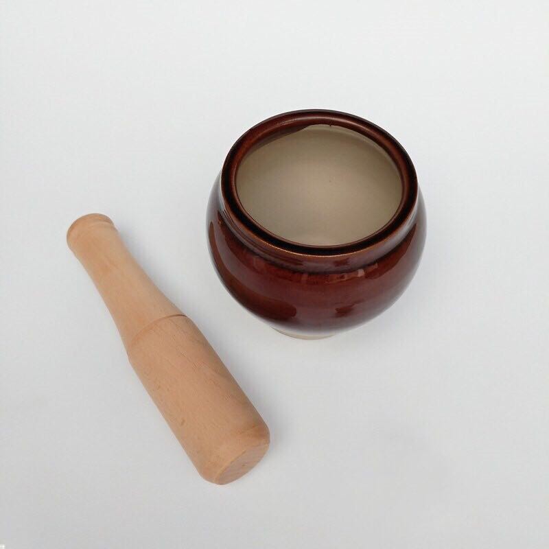 速发捣蒜器/蒜子子/蒜泥器/陶瓷罐臼压蒜器/石臼子/竹蒜臼子/实木