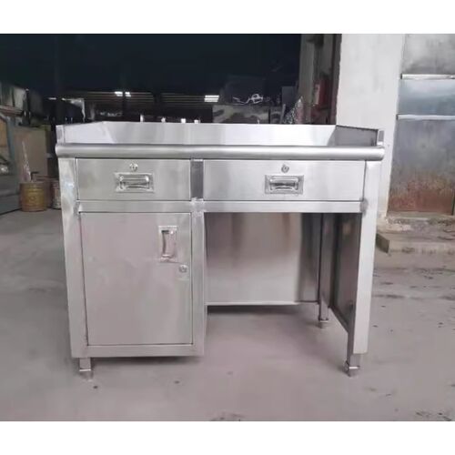 速发加不04厚锈钢办公桌收银台带抽屉台锁工作台实验室操作带电脑