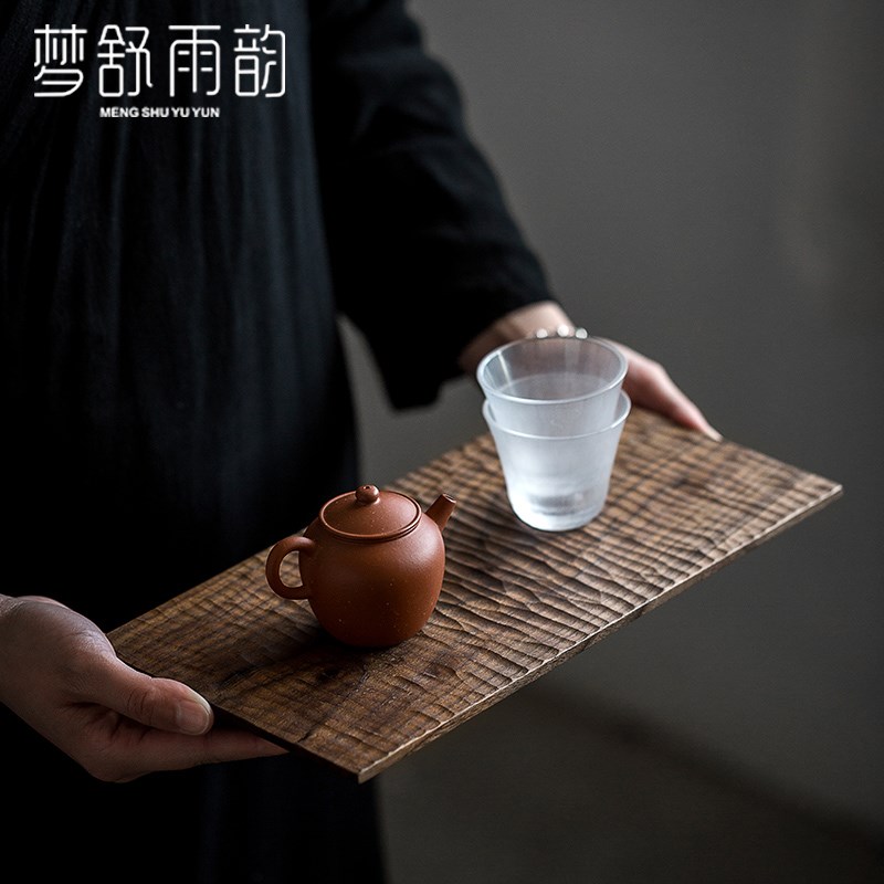 速发 胡桃木用盘实木质盘托长方形放茶具茶水杯家茶客厅