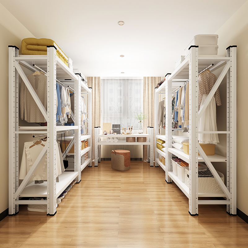 速发家用简易挂衣架衣架衣柜卧室开架式落地铁艺货橱衣帽放收纳置