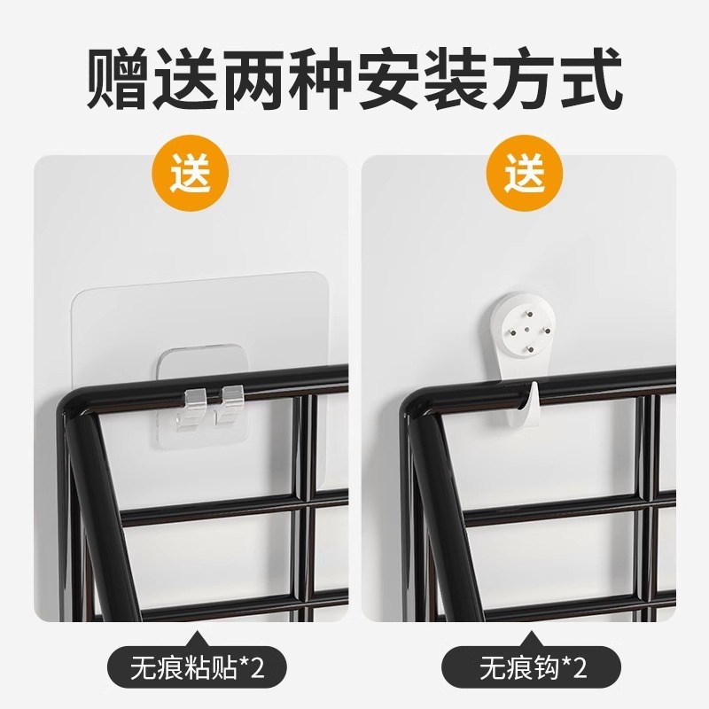 速发免打孔墙上置物架宿舍上铺收纳墙隔板上铺挂篮零食整理架子
