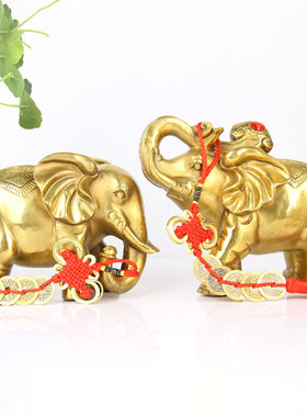 速发 加重加大中号财富象摆件 镶钻款工铜大象摆件 一艺  对