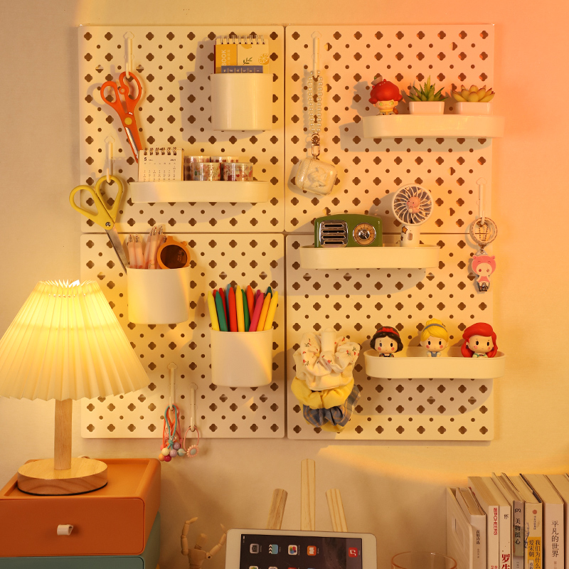 速发料面洞洞板塑桌置物架免打孔可立式收纳学生宿舍神器办室公置